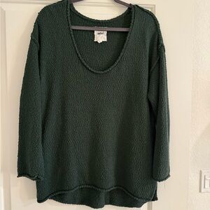 Aerie Forest Green Scoop Neck Sweater